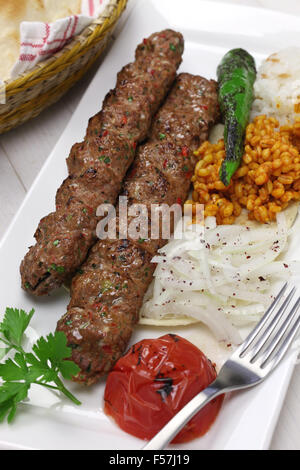 Adana Kebab, Hackfleisch Kebab, türkische Küche Stockfoto