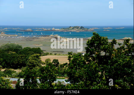 Ile Saint-Rion, Hafen Pors sogar, Ploubazlanec in der Nähe von Paimpol, Côtes-d ' Armor, Bretagne, Bretagne, Frankreich Stockfoto