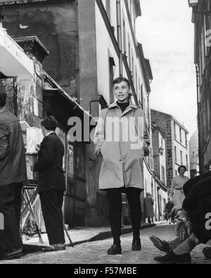 Britische Schauspielerin AUDREY HEPBURN (1929-1993) Dreharbeiten Sabrina in Paris im Jahre 1954 Stockfoto