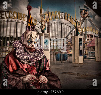 Scary/gruselige Clown im Vintage-Stil Stockfoto