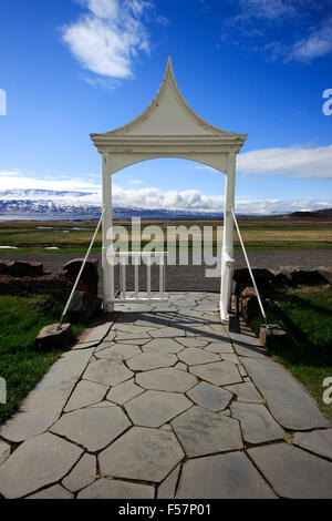 Laufás Volkskundemuseum Eyjafjörður Nordisland Stockfoto