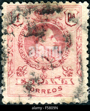 Spanien - ca. 1912: Briefmarke gedruckt in Spanien, zeigt ein Porträt von Alfonso XIII von Spanien, ca. 1912 Stockfoto