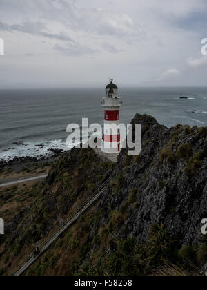 Leuchtturm, Cape Palliser, Wairarapa, Neuseeland Stockfoto