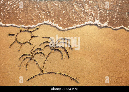 Paradise Island Strand Hintergrund mit Platz für text Stockfoto