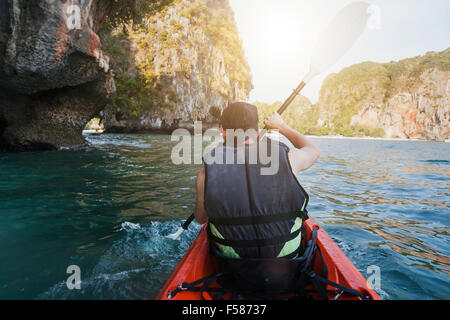 Kajak, Meer-Abenteuer Stockfoto