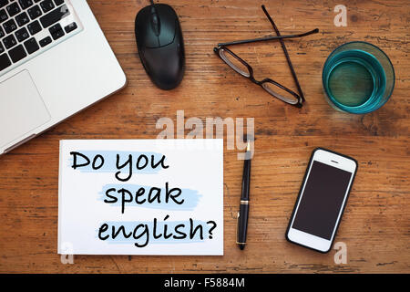 Sprechen Sie Englisch Stockfoto
