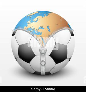 Planetenerde in Fußball Stock Vektor