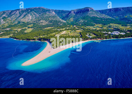 Kroatien, Dalmatien, Insel Brac, Bol, Strand Zlatni Rat (Goldenes Kap) Stockfoto