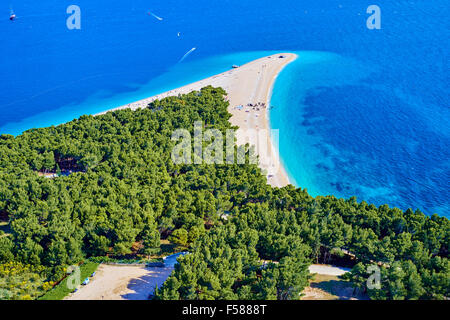 Kroatien, Dalmatien, Insel Brac, Bol, Strand Zlatni Rat (Goldenes Kap) Stockfoto