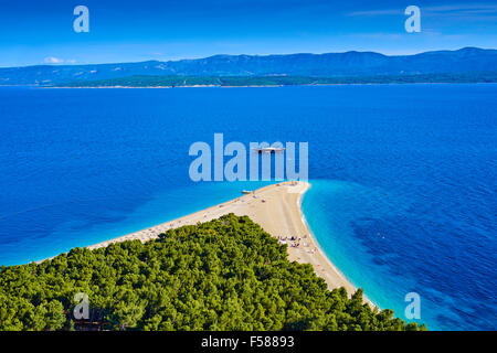 Kroatien, Dalmatien, Insel Brac, Bol, Strand Zlatni Rat (Goldenes Kap) Stockfoto