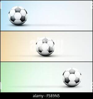 Satz von leichten sportlichen Banner für eine Website, um Fußball Stock Vektor