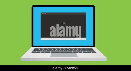 Computer, die Pufferung video laden zu spielen Stock Vektor