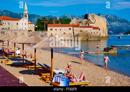 Montenegro, Adria-Küste, alte Stadt von Budva, Stari Grad Stockfoto