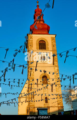 Stadt an den Ufern der Drau, der Stadtturm, Ptuj, untere Steiermark, Slowenien Stockfoto