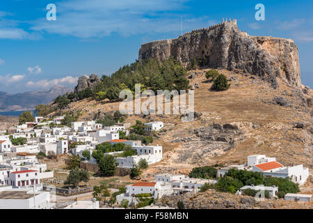 Akropolis von Lindos Stockfoto