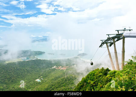 Blick von der oberen Aussichtsplattform des Langkawi Cable Car Attraktion der Insel Langkawi, Malaysia. Stockfoto