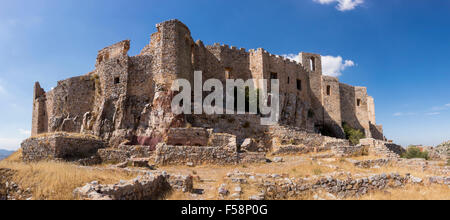 Die Hügel Burg und Kloster von Calatrava La Nueva in der Nähe von Ciudad Real, Castilla La Mancha, Spanien Stockfoto