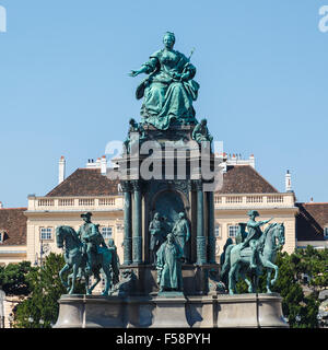 Statue der Kaiserin Maria Theresa, Maria Theresien Platz-Platz, Wien, Österreich. Stockfoto