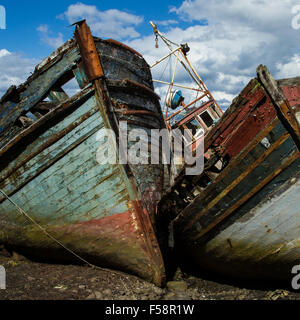 Alte Boote auf Mull Stockfoto