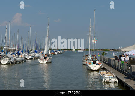 Marina am Strandbad Rust, Lido, Ruster Bucht, Neusiedler See, Burgenland, Österreich Stockfoto