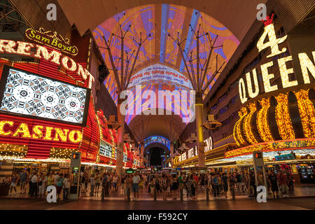 Fremont Street Experience Neon Kuppel, Downtown, Las Vegas, Nevada, USA Stockfoto