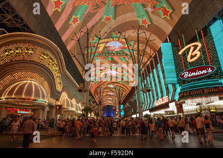 Fremont Street Experience Neon Kuppel, Downtown, Las Vegas, Nevada, USA Stockfoto