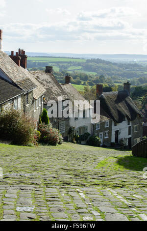 Gold Hill, Shaftesbury, Dorset, England, UK Stockfoto