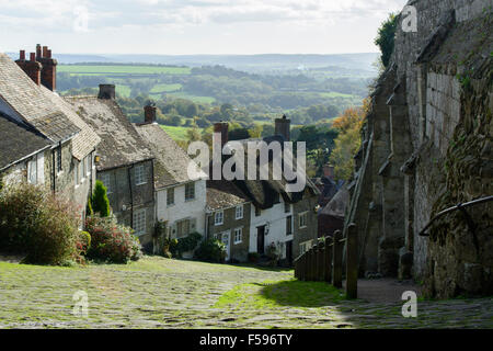 Gold Hill, Shaftesbury, Dorset, England, UK Stockfoto