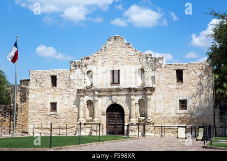 Eingang zum Alamo in San Antonio, Texas, USA. Stockfoto
