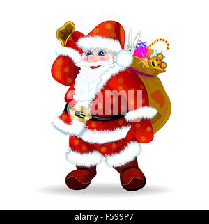 Weihnachtsmann mit Geschenken Stock Vektor