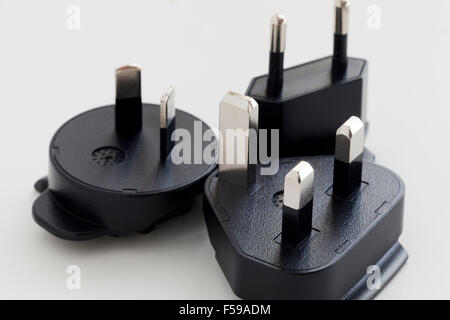 Verschiedene AC-Netzstecker Adapter Stockfoto