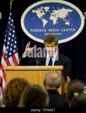 Professor Allan Lichtman der American University, anlässlich uns State Department ausländische Pressecenter zu den Wahlen von 2016 Stockfoto