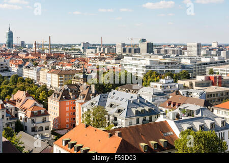 München, Deutschland - SEPTEMBER 30: Blick über München am 30. September 2015. München ist die größte Stadt von Bayern Stockfoto