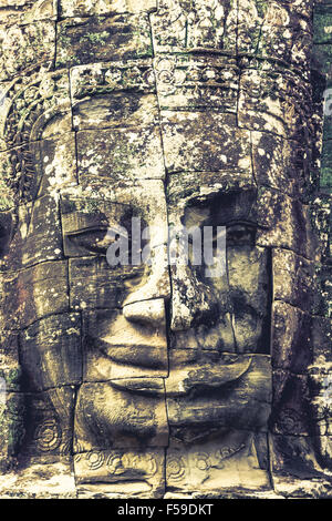 Stein-Wandmalereien und Skulpturen in Angkor Wat, Kambodscha Stockfoto