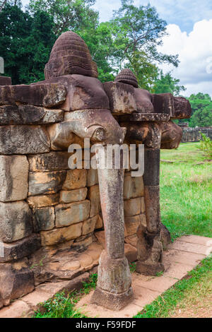 Terrasse der Elefanten, Angkor Thom, Siem Reap, Kambodscha Stockfoto