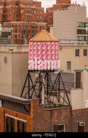 Wasser-Vorratsbehälter oder Turm, Chelsea, Manhattan, New York City, Vereinigte Staaten von Amerika Stockfoto