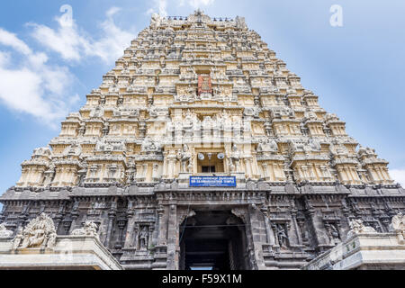 Hindu-Tempelturm (Shiva) in Kanchipuram, Indien Stockfoto