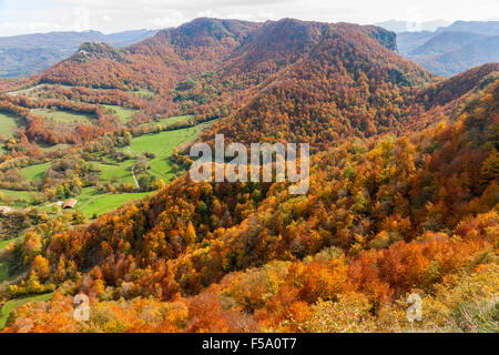 Vall d ' en Bas fallen Landschaft in La Garrotxa, Catalonia Stockfoto