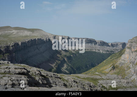 Blick auf den Canyon, Kanone Añisclo, Pyrenäen, Spanien. Stockfoto