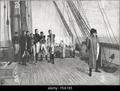Napoleon im Exil an Bord der HMS Bellerophon im Jahre 1815 Stockfoto