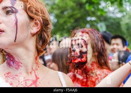 Sydney Zombie Walk schärft das Bewusstsein für die Gehirn-Foundation. Halloween, 2015. Stockfoto