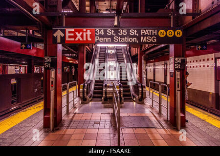 u-Bahnhof 34th Street, New York City, Vereinigte Staaten von Amerika. Stockfoto