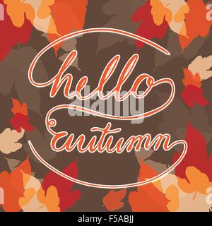 Hallo Herbst Platz mit Blatt Hintergrund Stock Vektor