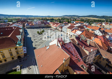 Valdstejnske Namesti, Pohled Z Valdicke brány, Jicin, ostböhmischen Kraj, Tschechische Republik Stockfoto