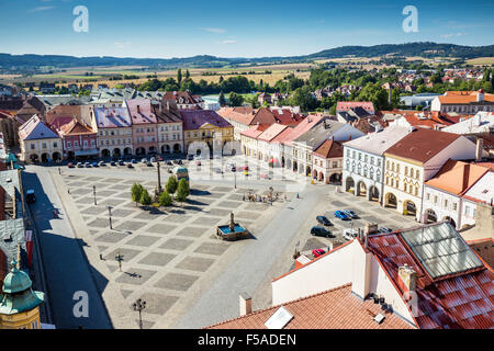 Valdstejnske Namesti, Pohled Z Valdicke brány, Jicin, ostböhmischen Kraj, Tschechische Republik Stockfoto