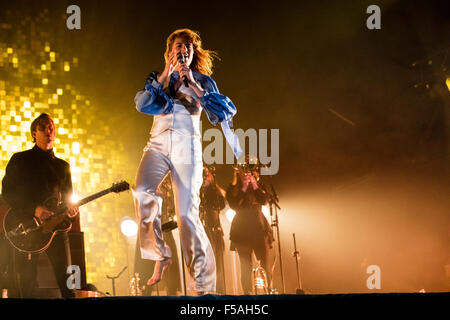 2015 Mercury Music Prize nominiert Florence Welch von Florenz und die Maschine live beim Electric Picnic Festival, 6. September 2015. Stockfoto