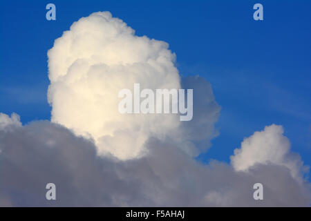 Weiße Wolke über graue Wolken Stockfoto