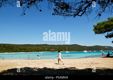 Sakarun ist einer der berühmtesten Strände in Zadar County, befindet sich auf der nordwestlichen Küste Dugi Otok, Kroatien Stockfoto