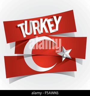 Kreative abstrakte Flagge der Türkei, türkische Flagge Hintergrund Vektor-Illustration Stock Vektor