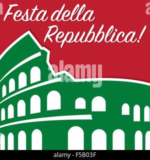 Italienische Republik-Tageskarte im Vektor-Format. Stock Vektor